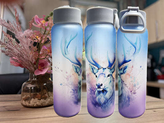 Trinkflasche Glas Hirsch personalisierbar