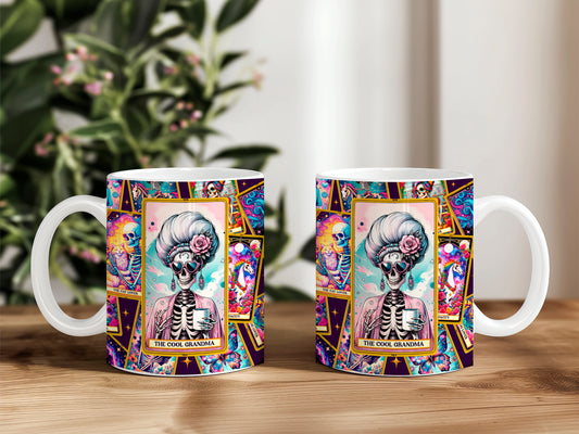 teetasse kafeetasse becher keramik skull skurill skelett the cool grandma