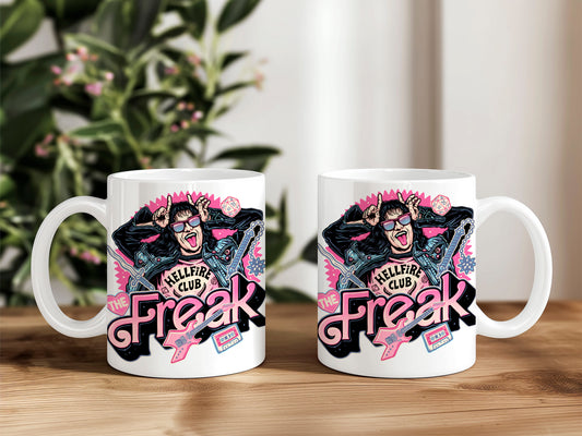 Bedruckte Keramiktasse "Eddie the Freak"