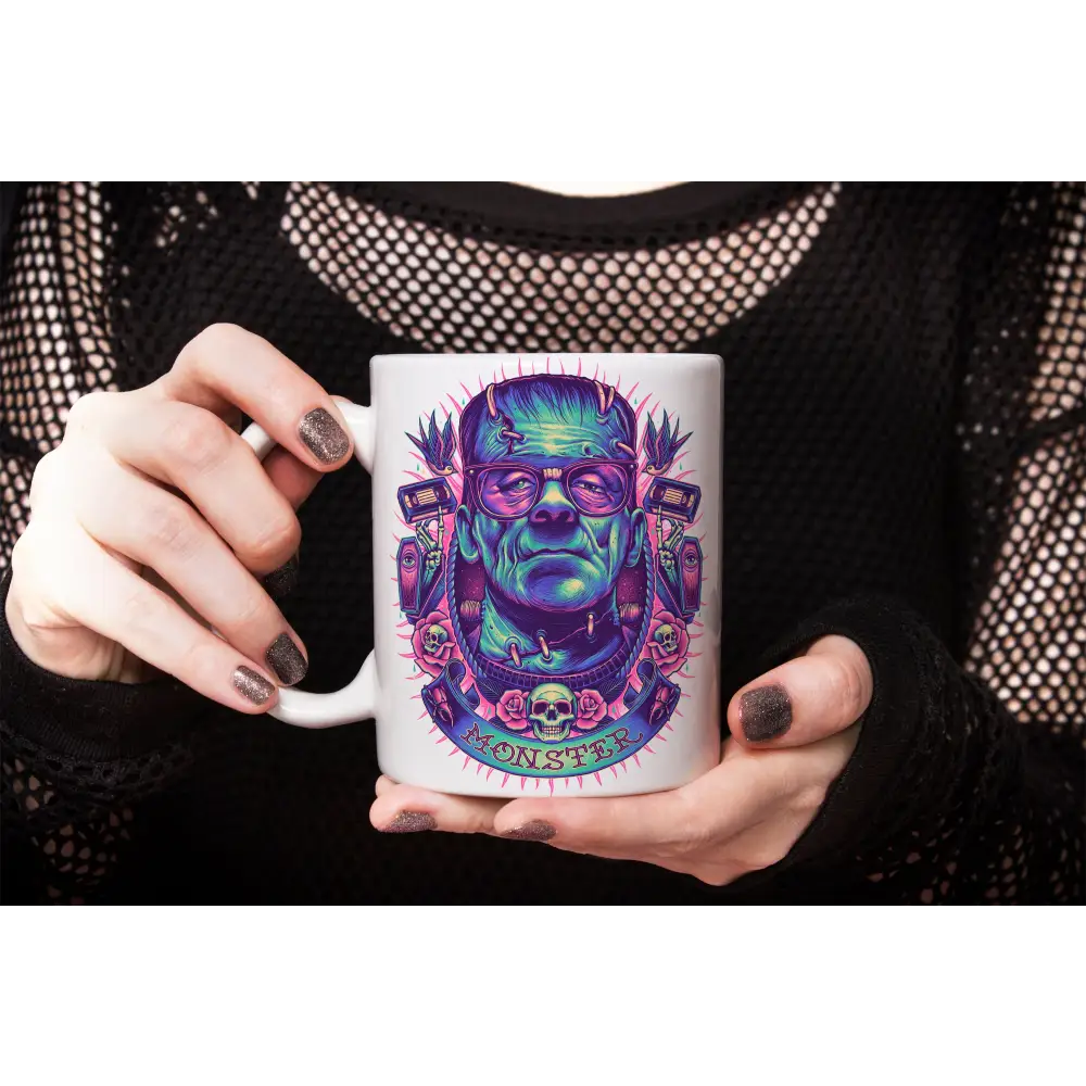 teetasse kafeetasse becher keramik skull skurill skelett Franekenstein