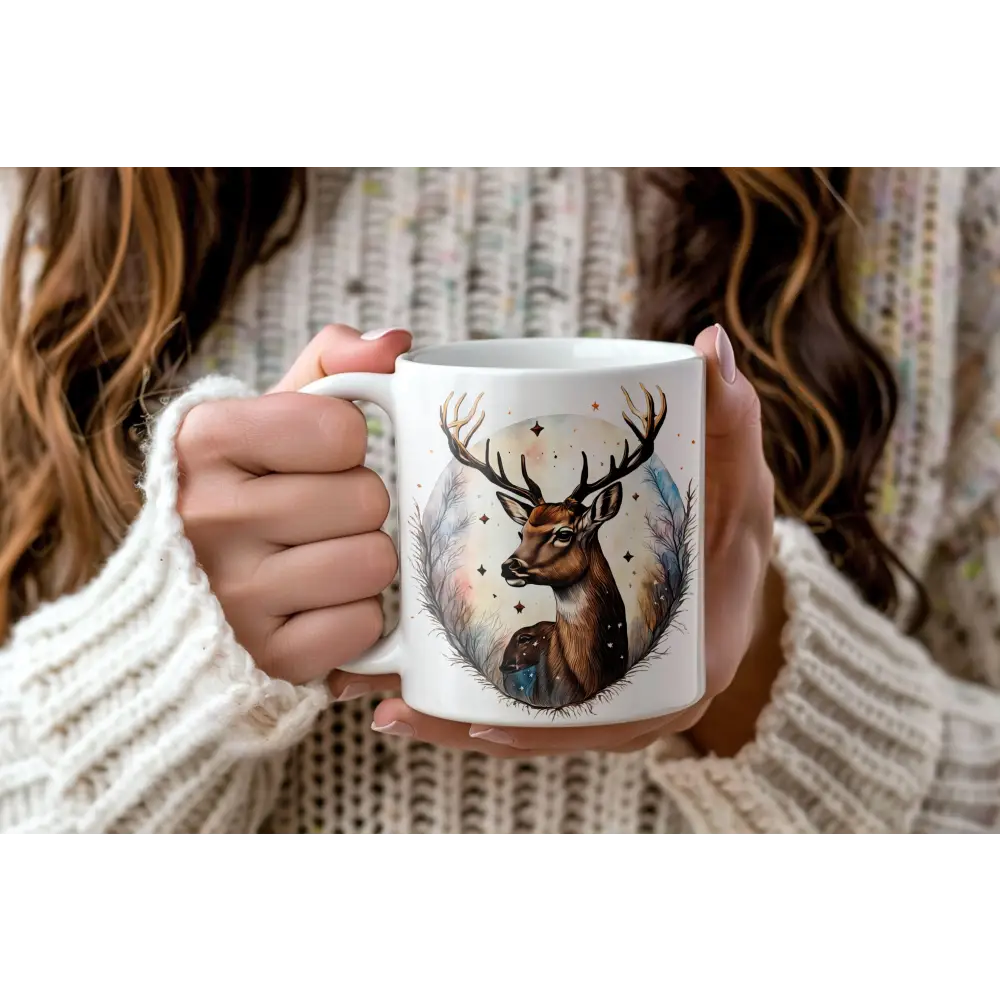 teetasse kafeetasse becher keramik hirsch