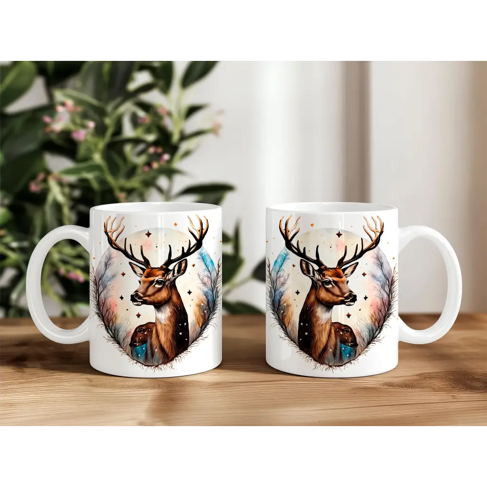 teetasse kafeetasse becher keramik hirsch