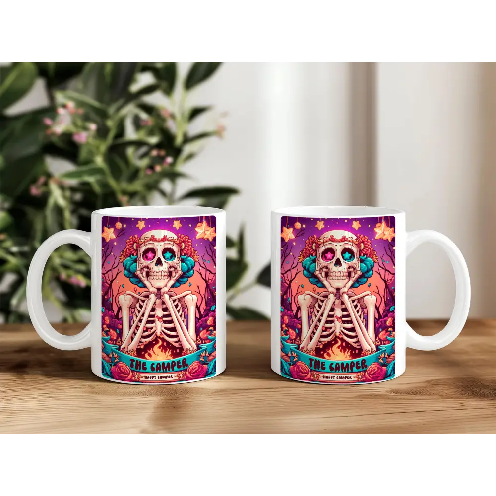 teetasse kafeetasse becher keramik skull skurill skelett the camper