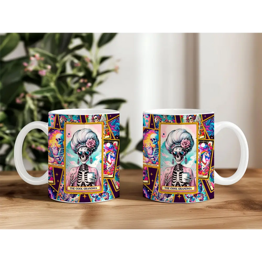 teetasse kafeetasse becher keramik skull skurill skelett the cool grandma