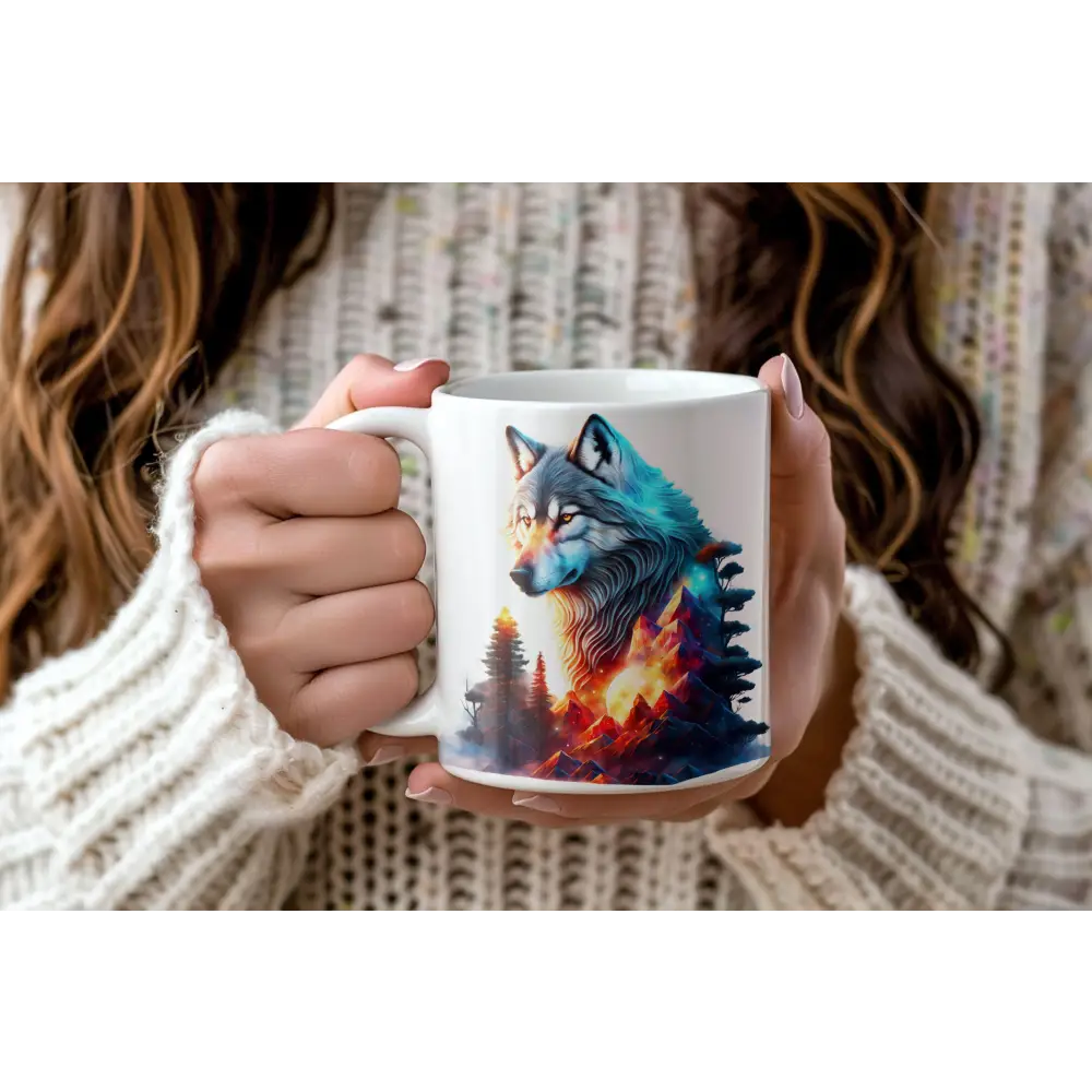 teetasse kafeetasse becher keramik wolf