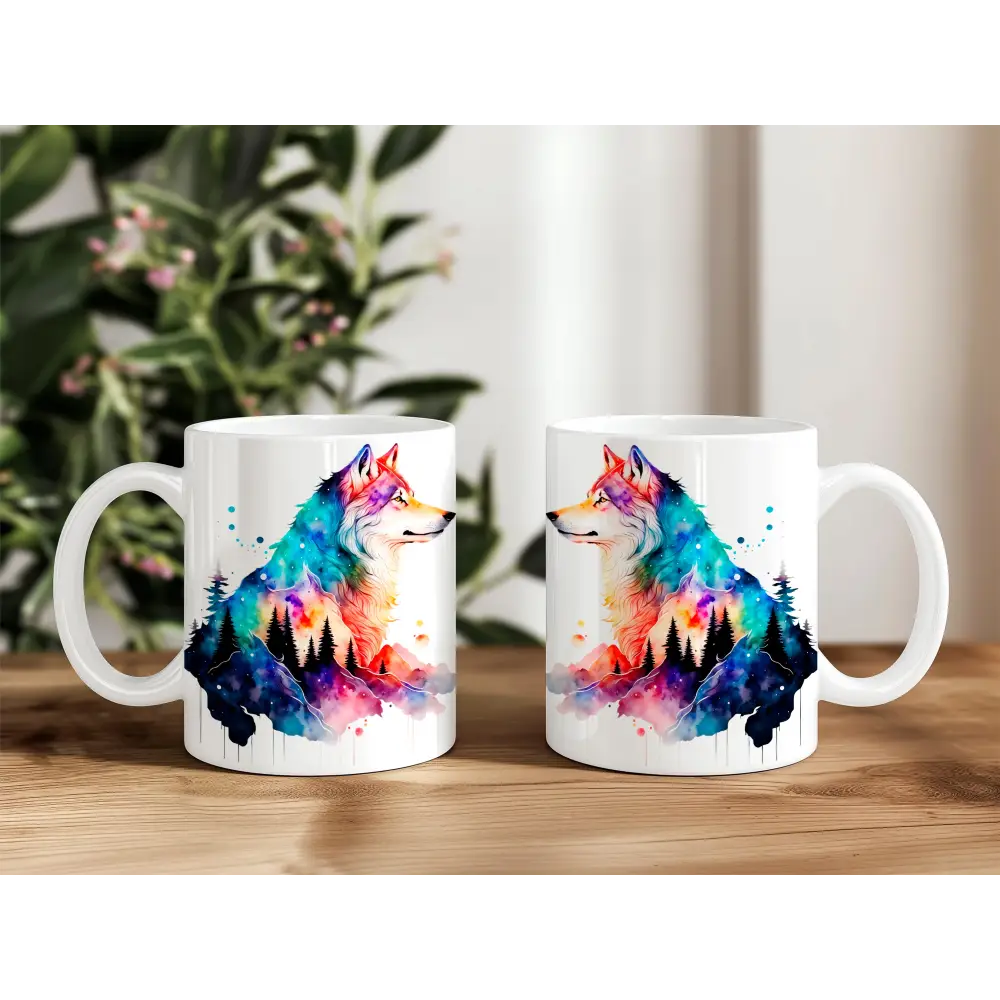 teetasse kafeetasse becher keramik wolf