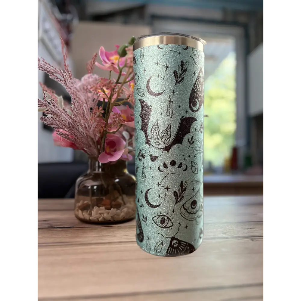 tumbler glitzer kaffeebecher teebecher horror mystic