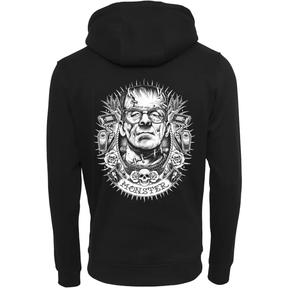 hoodie dick flauschig locker oversize frankenstein horror siebdruck screenprint 