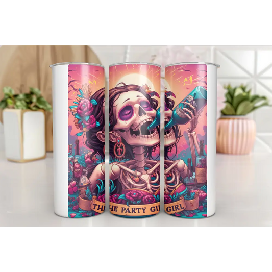 <tumbler coffee to go kaffeebecher tee becher horror Party Girll Skull Totenkopf Skurill