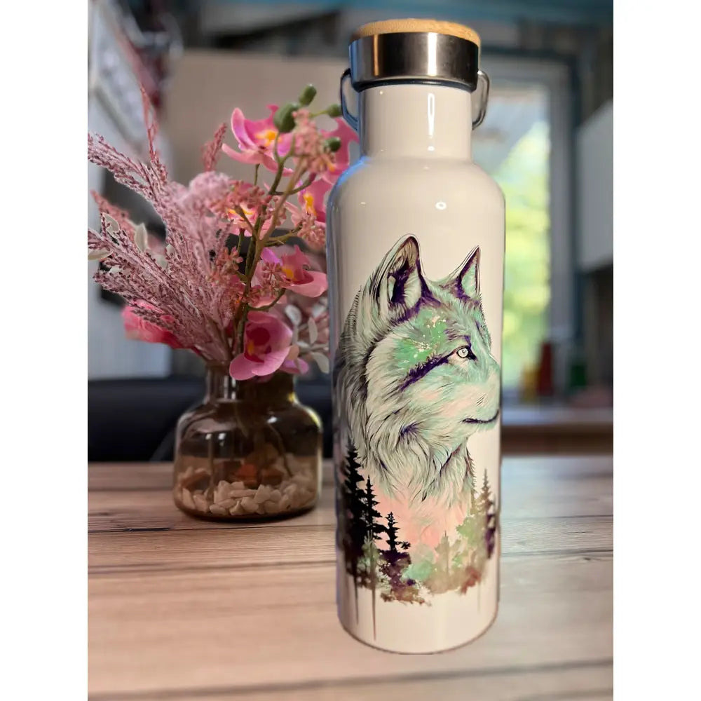 Thermo Trinflasche Wolf Personalisiert